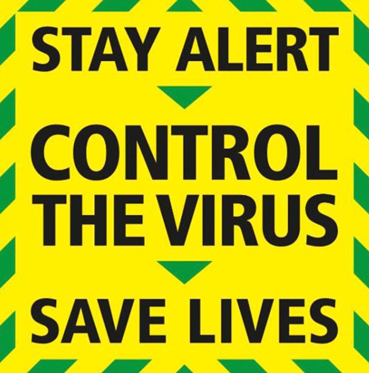 The government's new "stay alert, control the virus, save lives" slogan. 