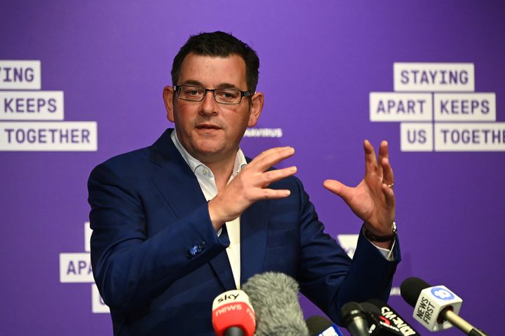 MELBOURNE, AUSTRALIA - MAY 11: Victorian premier Daniel Andrews speaks to the media on May 11, 2020 in Melbourne, Australia. Premier Daniel Andrews has announced some easing of COVID-19 restrictions for Victorians in response to Australia's declining coronavirus (COVID-19) infection rate. 