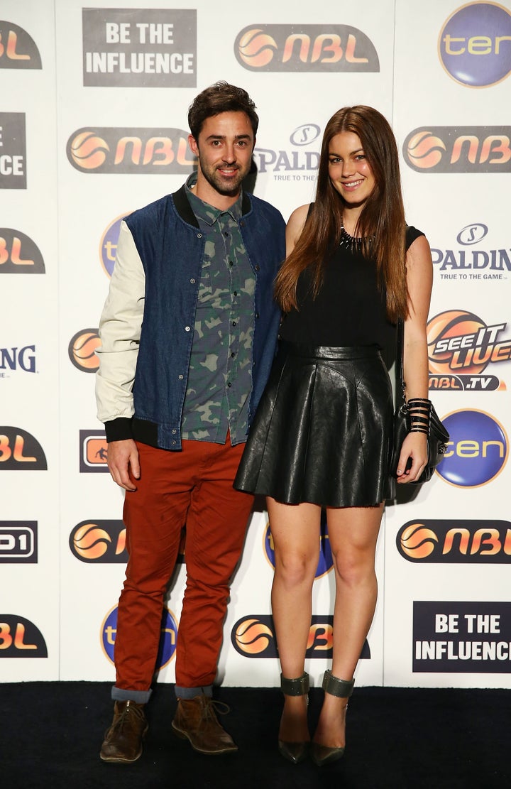 SYDNEY, AUSTRALIA - SEPTEMBER 19: Andy Allen (L) and Charlotte Best (R) pose during the 2013/14 NBL Official Season Launch at The Entertainment Quarter on September 19, 2013 in Sydney, Australia.