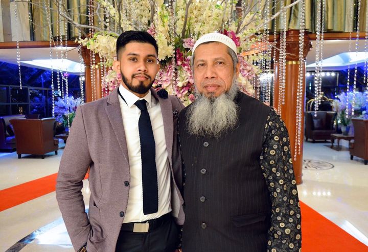 Shafat Uddin and his father, AKM Monir Uddin. Shafat couldn't attend his father's funeral after the 63-year-old died of the coronavirus.