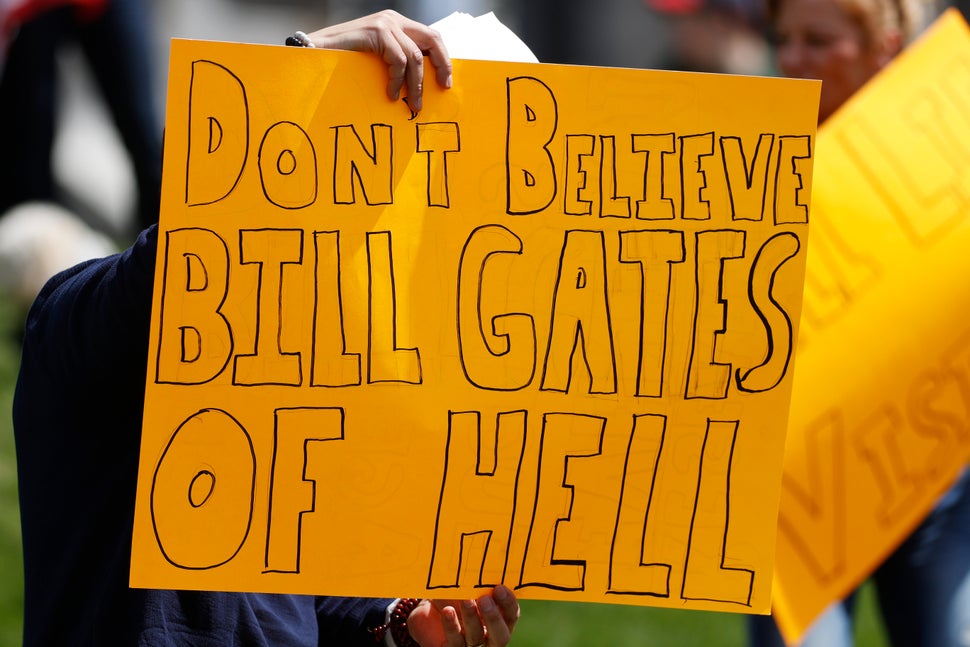 Bill Gates has been a frequent target of protesters opposed to stay-at-home orders and other restrictions imposed to combat t