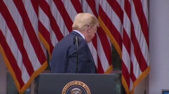 Trump storms out of press conference. 