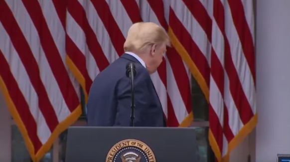 Trump storms out of press conference.