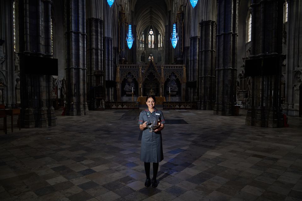 NHS lead research nurse Arlene Lee with the Nightingale lamp.