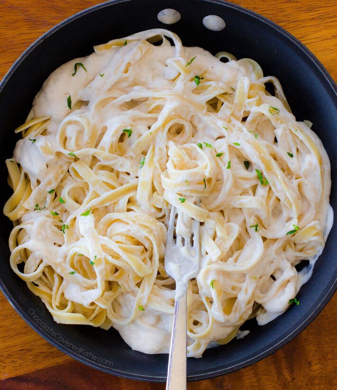 Get the Cauliflower Alfredo Sauce recipe from Chocolate Covered Katie.﻿