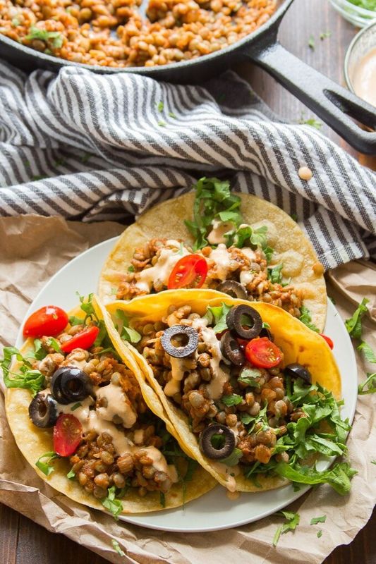 Get the Easy Lentil Tacos with Cashew Queso recipe from Connoisseurus Veg.﻿