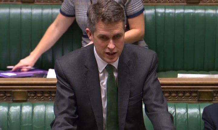 Education secretary Gavin Williamson speaking in the House of Commons