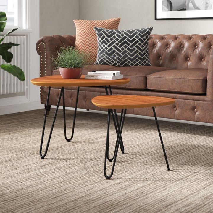 Labarge Hairpin 3 Legs 2 Piece Nesting Tables