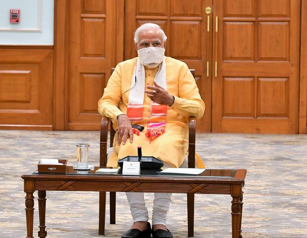 Prime Minister, Narendra Modi during a meeting of the National Disaster Management Authority in New Delhi,...