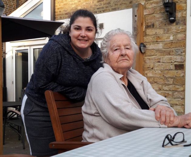 Sophia Marcou and her grandmother, Christina