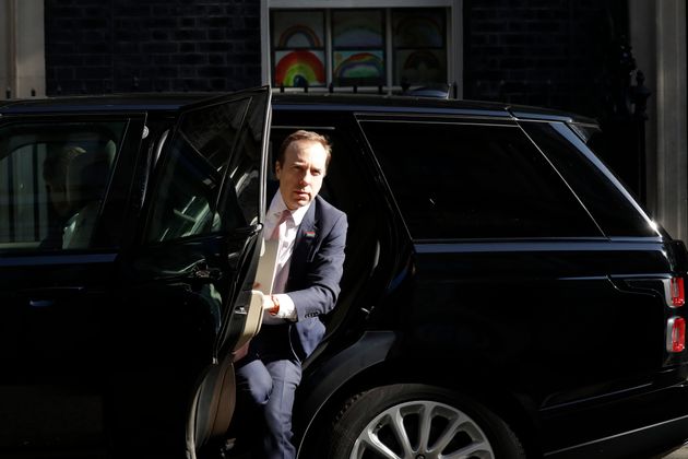 Health Secretary Matt Hancock arrives for a coronavirus meeting at 10 Downing Street 