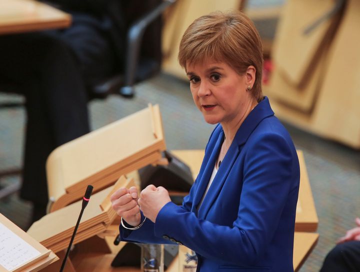 Scottish First Minister, Nicola Sturgeon attends First Ministers Questions at Holyrood