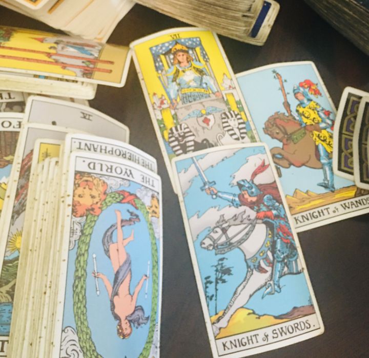 A selection of tarot cards from the author's collection of decks.