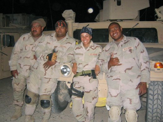 Duffy deployed in Iraq in 2005, getting briefed before a mission.