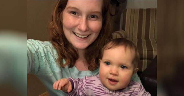 Teya Friesen and her daughter smile for a photo on March 25, 2020.