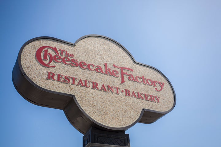 The sign for a Cheesecake Factory restaurant. 