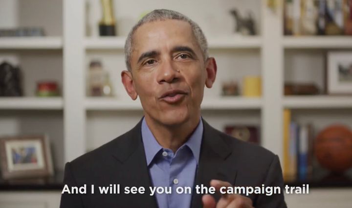 Former U.S. President Barack Obama endorses Democratic presidential candidate former Vice President Joe Biden during a video released on April 14, 2020