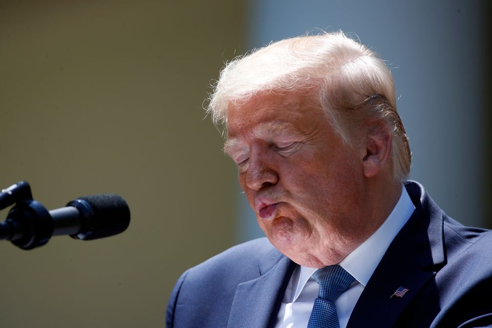 Donald Trump speaks in the Rose Garden of the White House on Friday.