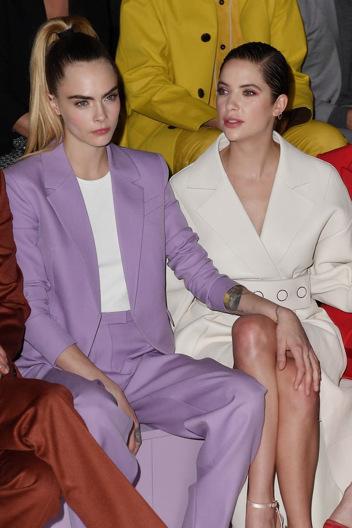 The former couple pictured at Milan Fashion Week in February