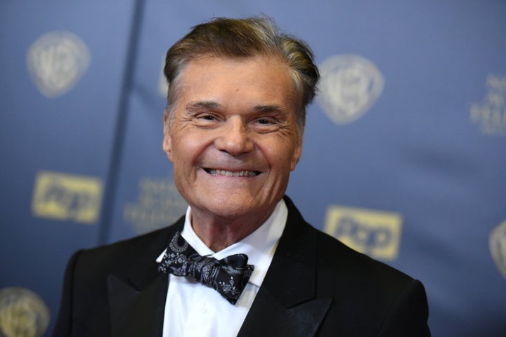 Fred Willard poses in the press room at the 42nd annual Daytime Emmy Awards at Warner Bros. Studios on April 26, 2015, in Bur