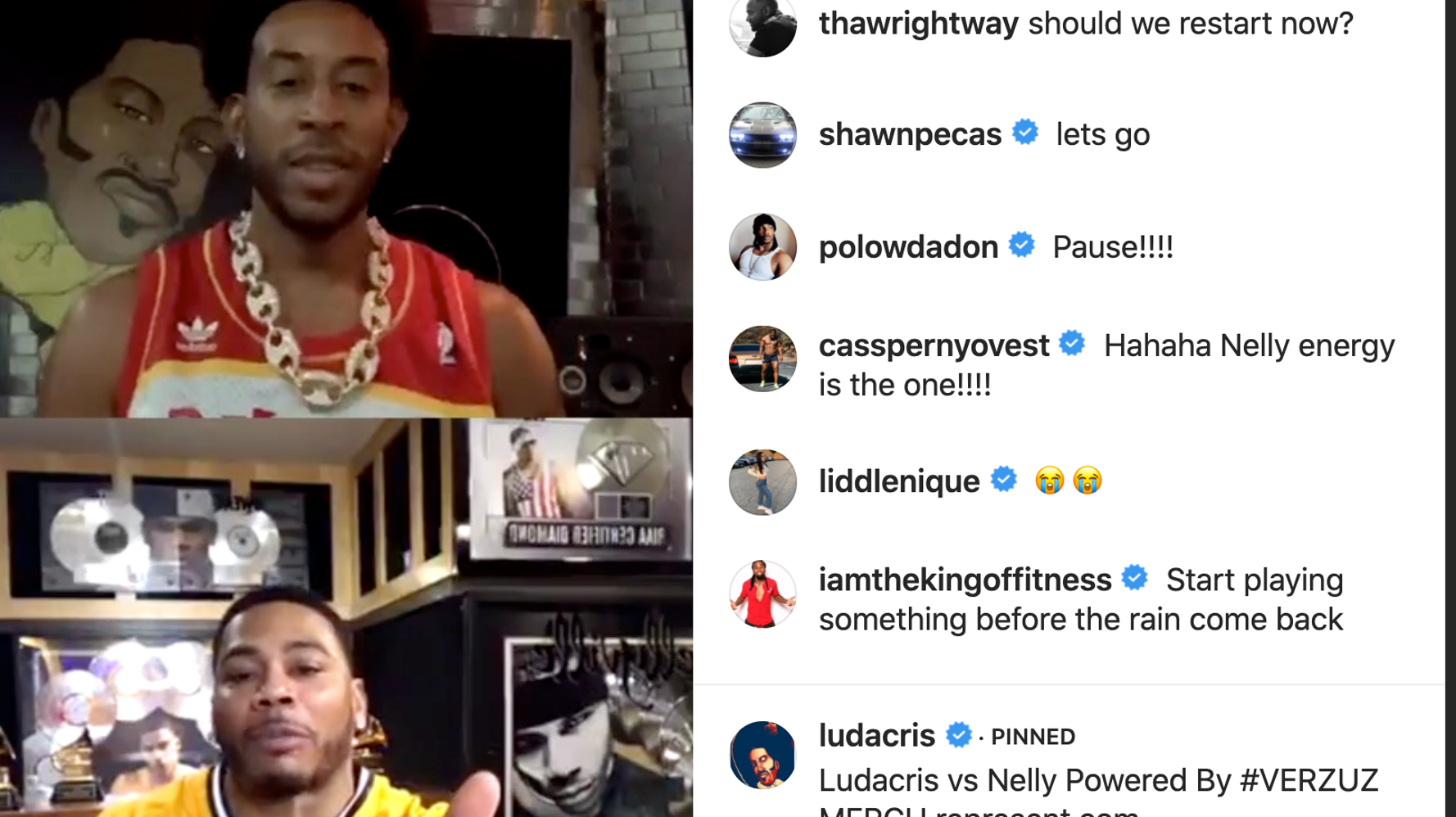 Ludacris And Nelly Battle It Out On Instagram Live | HuffPost