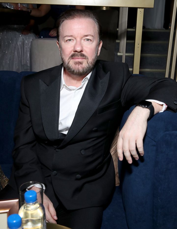 Ricky Gervais pictured after this year's Golden Globes, which he hosted