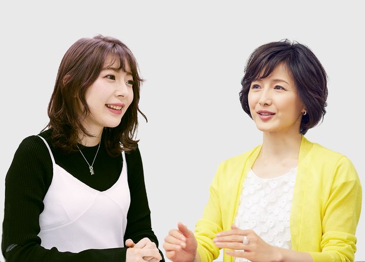 左から、株式会社arcaCEOの辻愛沙子さん、俳優の水野真紀さん。