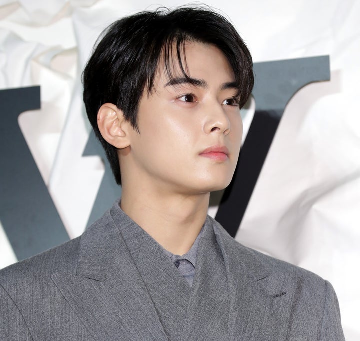 Cha Eun-Woo of ASTRO attends the photocall for 'Louis Vuitton Maison Seoul' opening party on October 30, 2019 in Seoul.