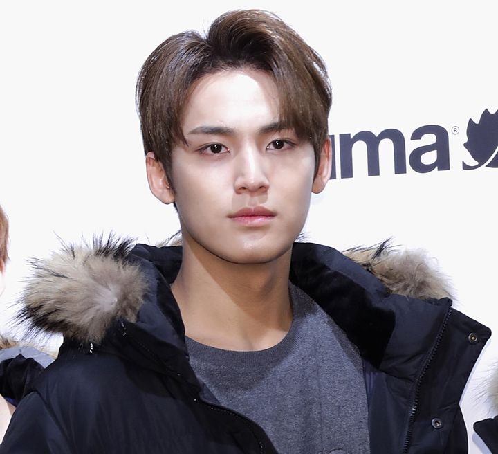 MinGyu of Seventeen attends the photocall for 'Lafuma x SEVENTEEN' on November 20, 2018 in Seoul, South Korea. 