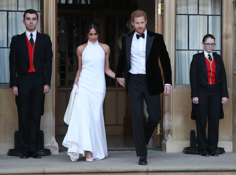 The Duke and Duchess of Sussex off to attend an evening reception at Frogmore House, hosted by the Prince of Wales on May 19.&nbsp;