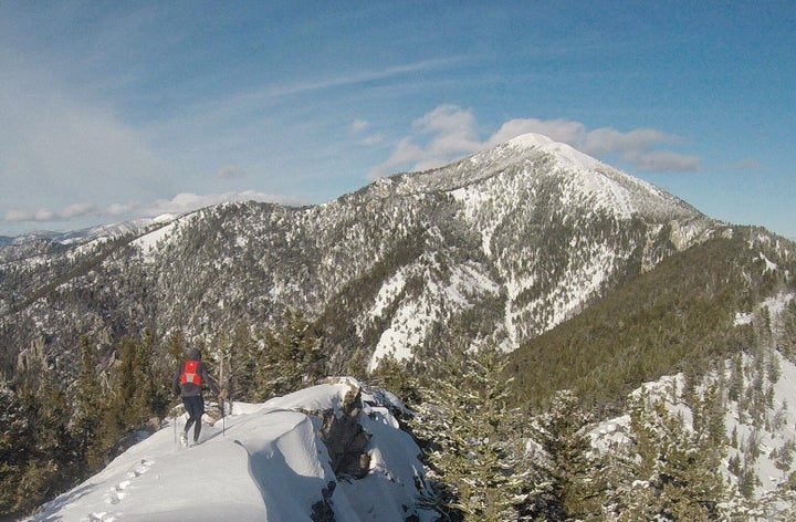 The author training outside of Bozeman, Montana, with Mt. Baldy in the background.