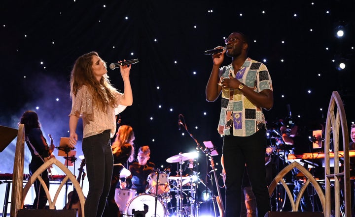 Bri Stauss and Chris Watson prepare to perform in front of their largest audience yet in Nashville during the "Listen To Your Heart" finale.