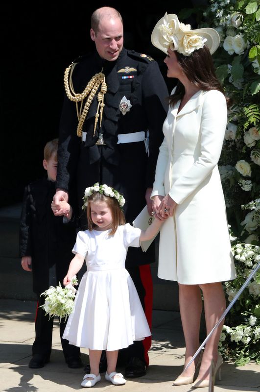 The Cambridges after attending the wedding ceremony of Harry and Meghan.&nbsp;