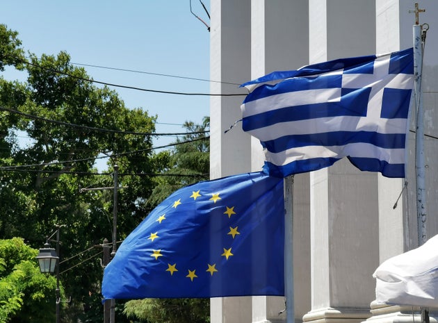 Greece and European Union Flag
