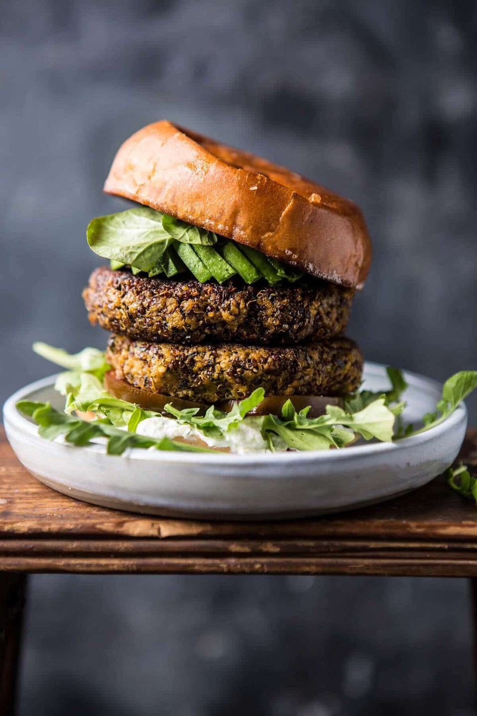 Roasted Zucchini Burgers with Garlic Whipped Feta