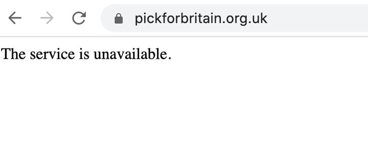 Pick For Britain website crashes straightaway