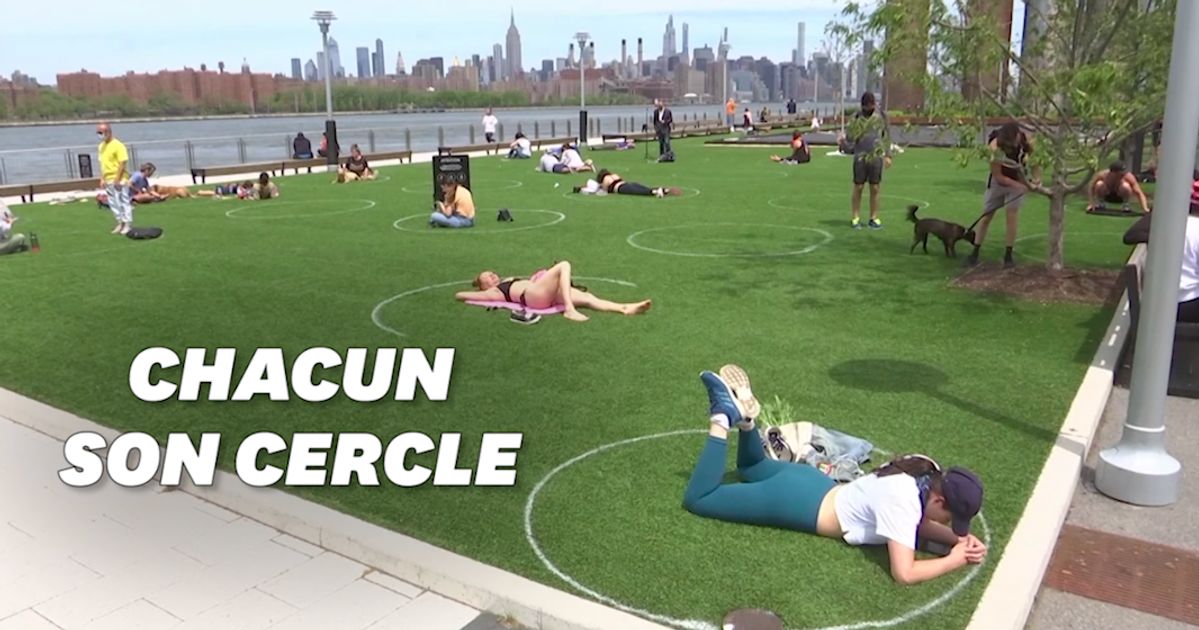 Dans ce parc de New York, des cercles sont tracés pour ...