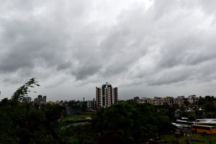 Dense cloud forms during Amphan super cyclone in Kolkata, India, 20 May, 2020. (Photo by Indranil Aditya/NurPhoto via Getty Images)