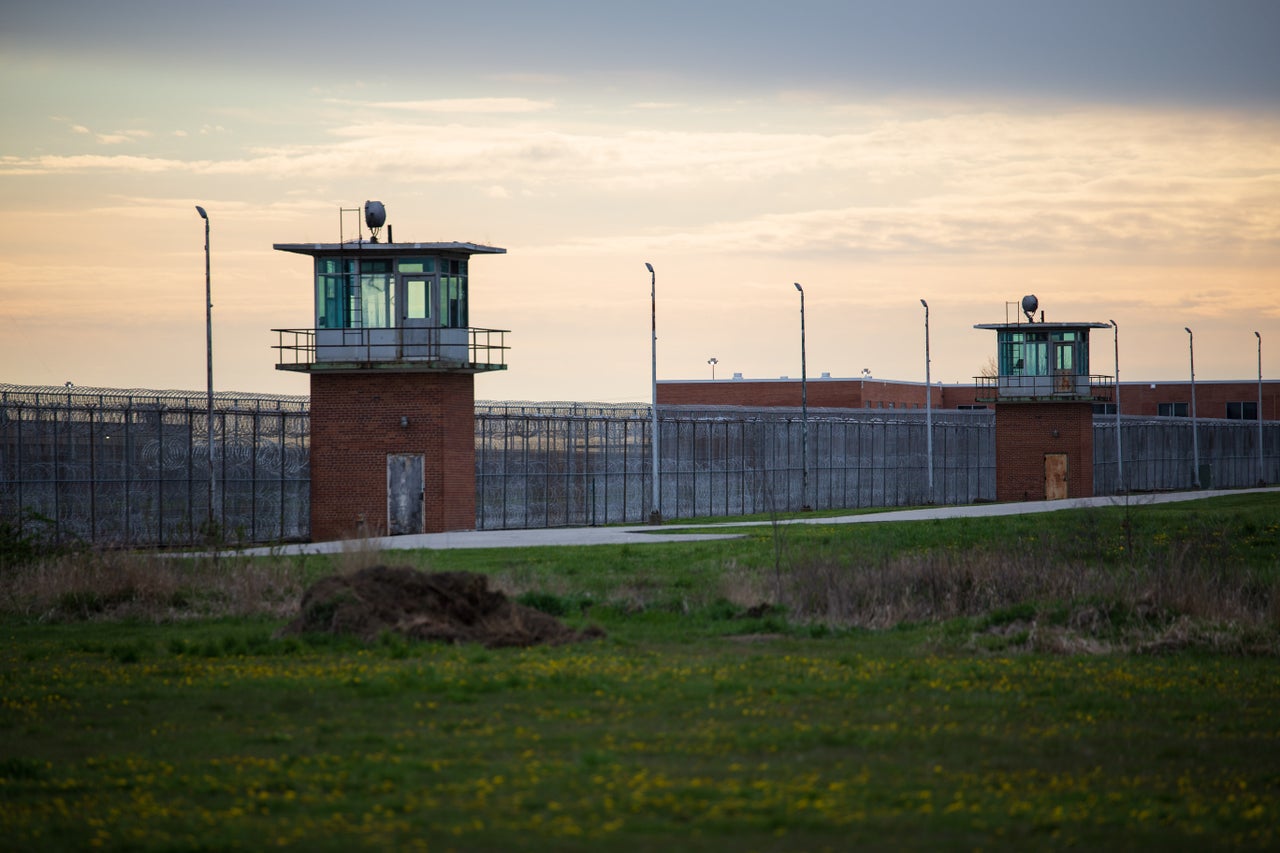 The prison courtyard at Marion Correctional Institution in Ohio. 