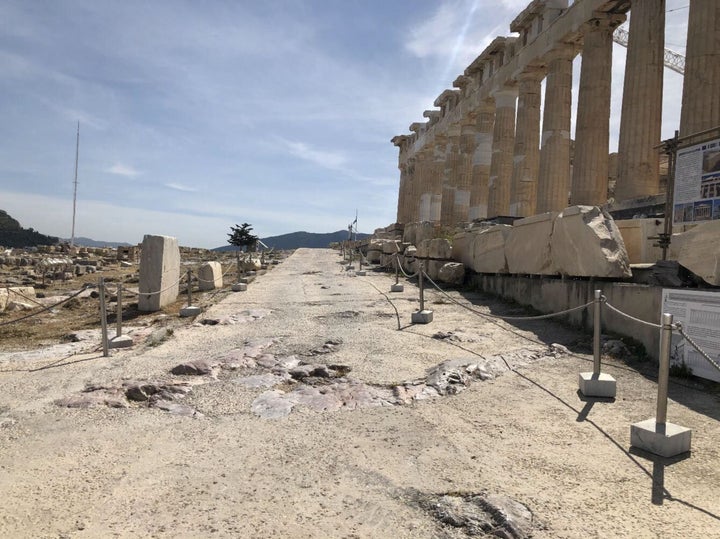 Υφιστάμενη Κεντρική διαδρομή-Προπύλαια-Παρθενώνας