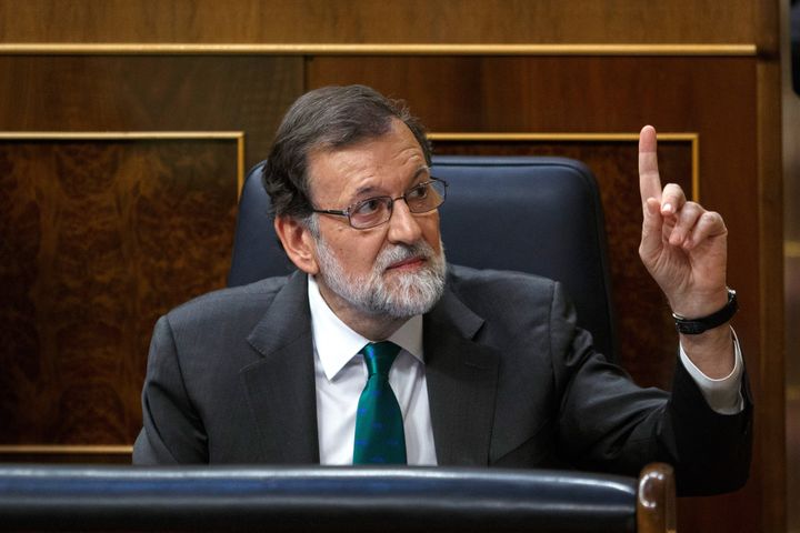 El expresidente del Gobierno, Mariano Rajoy, durante la sesión de la moción de censura.