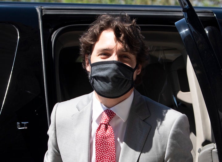 Prime Minister Justin Trudeau arrives on Parliament Hill in Ottawa on May 20, 2020. 