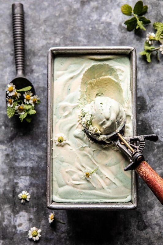 Get the No Churn Minted White Chocolate Swirled Ice Cream recipe from Half Baked Harvest