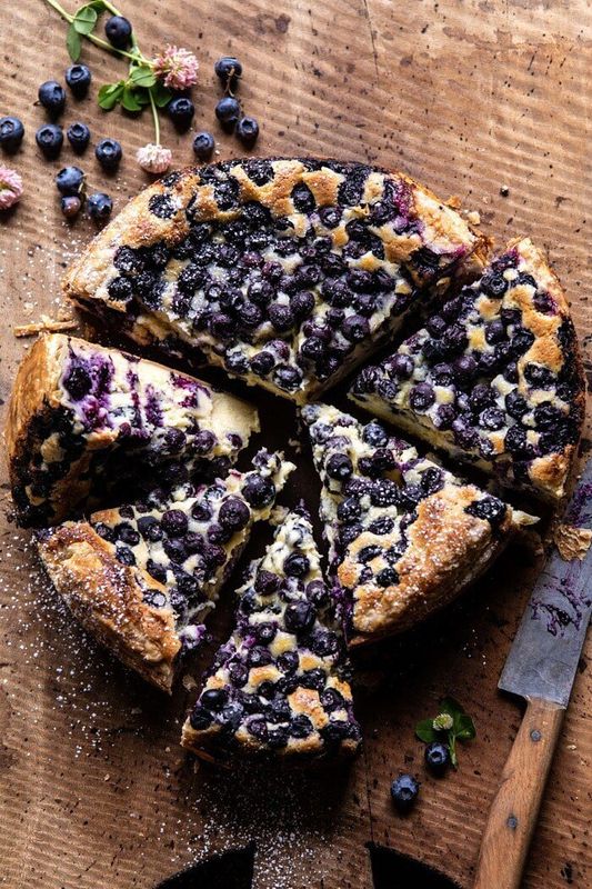 Get the Simple Blueberry Basque Cheesecake recipe from Half Baked Harvest