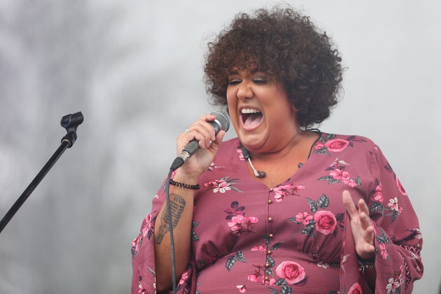 SYDNEY, AUSTRALIA - MAY 21: Casey Donovan performs on stage during a media call to showcase how a drive-in live entertainment venue will operate ahead of its opening in July in the suburb of Tempe on May 21, 2020 in Sydney, Australia. From July visitors will be able to drive to the venue and enjoy music and performances from the safety of their vehicles as restrictions on group sizes continues due to the COVID-19 pandemic. (Photo by Don Arnold/WireImage)
