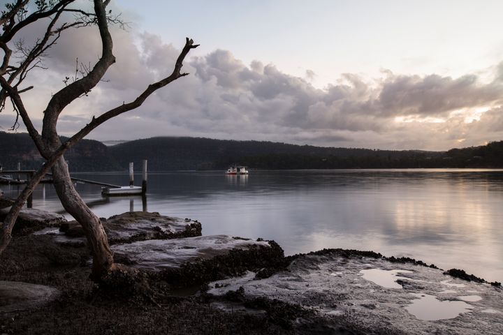 Early morning view from the banks of the Hawkesbury river, Sydney, Australia, NSW