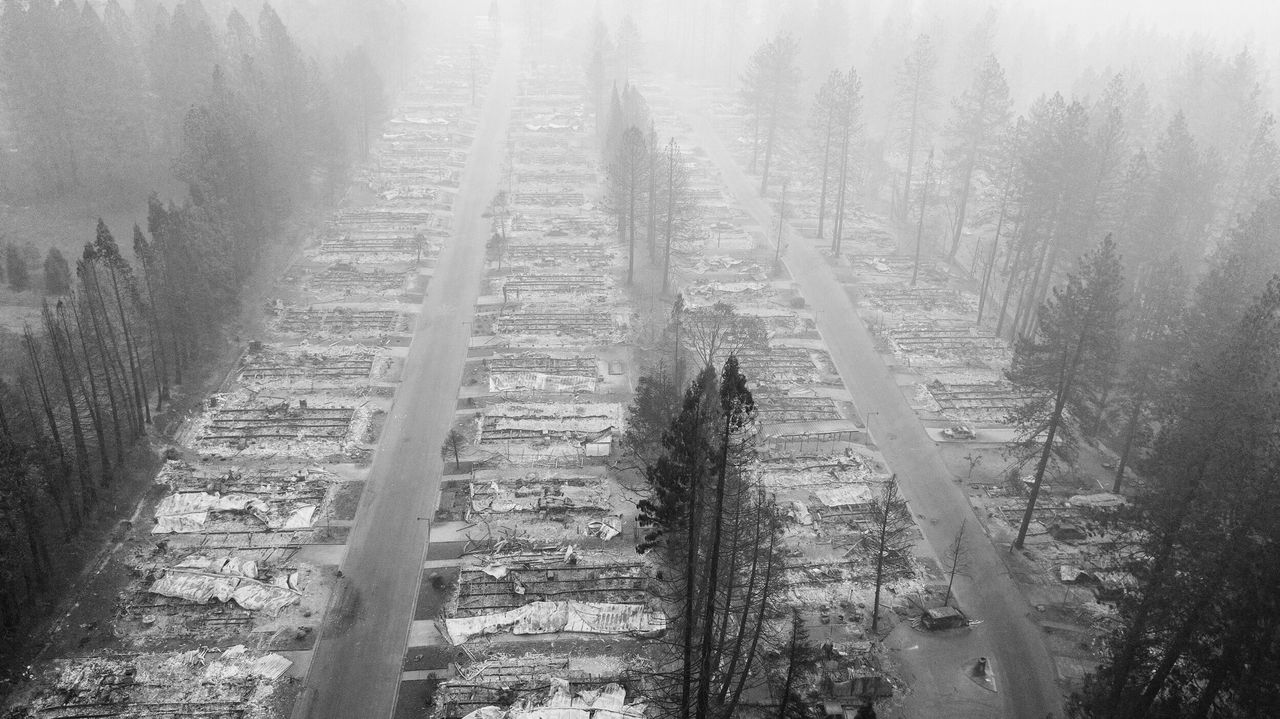 A burned neighborhood in Paradise, California, on Nov. 15, 2018.