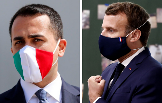 Luigi Di Maio y Emmanuel Macron.