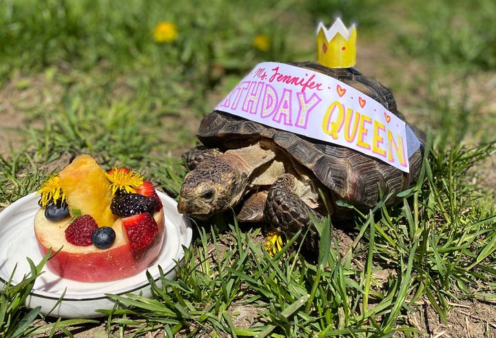 Ms. Jennifer, the "birthday queen," during her party held when she turned 53.