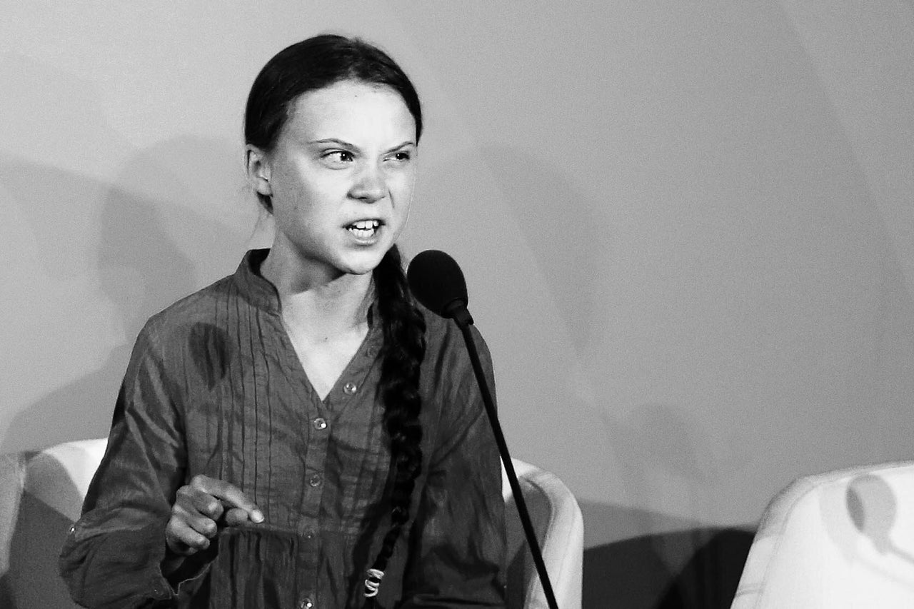 Environmental activist Greta Thunberg addressing the Climate Action Summit in the United Nations General Assembly on Monday, Sept. 23, 2019. 